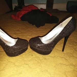 Size 8.5 black sparkle heels